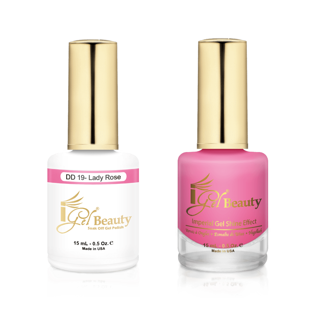 IGel Duo Gel Polish + Matching Nail Lacquer DD 19 LADY ROSE