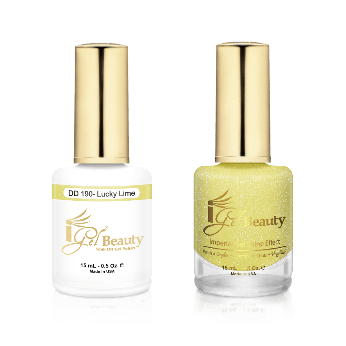 IGel Duo Gel Polish + Matching Nail Lacquer DD 190 LUCKY LIME