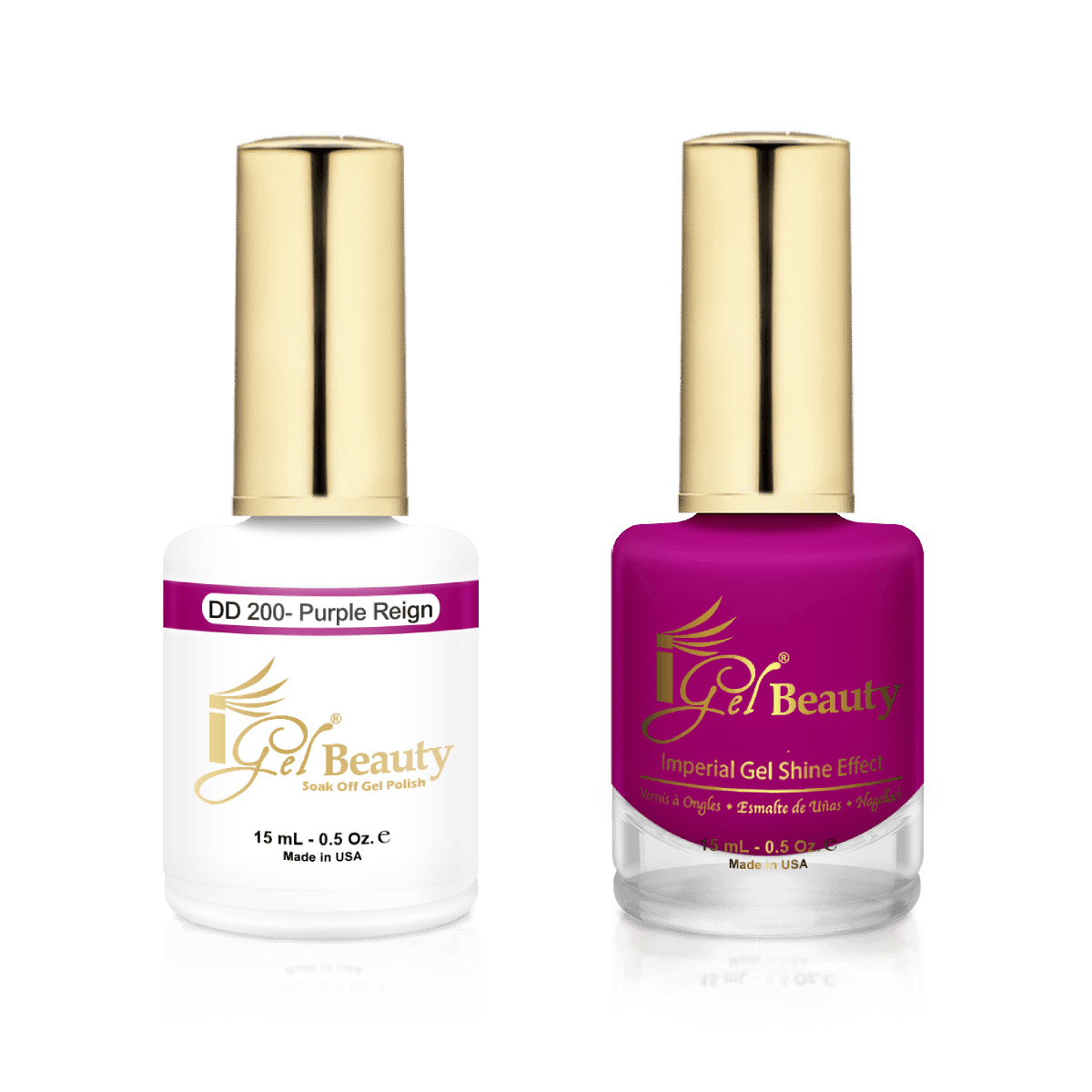 IGel Duo Gel Polish + Matching Nail Lacquer DD 200 PURPLE REIGN