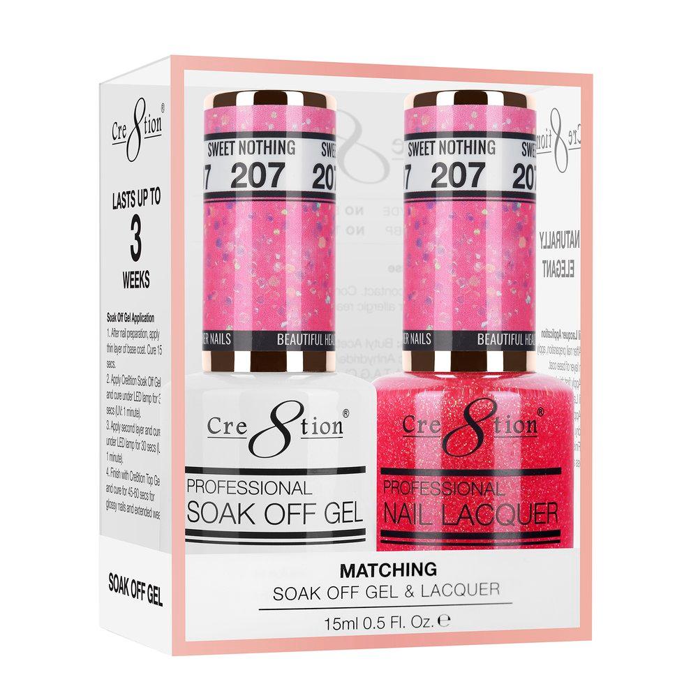 Cre8tion Soak Off Gel & Matching Nail Lacquer Set | 207 Sweet Nothing