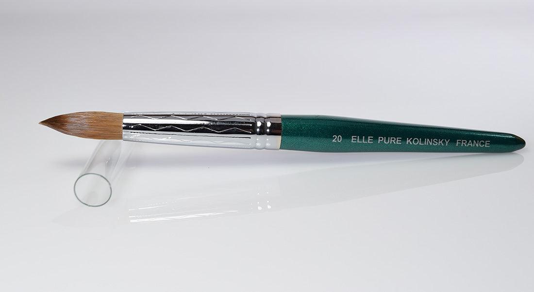 Acrylic Nail Brush Kolinsky | Elle Green Handle ROUND Size #20