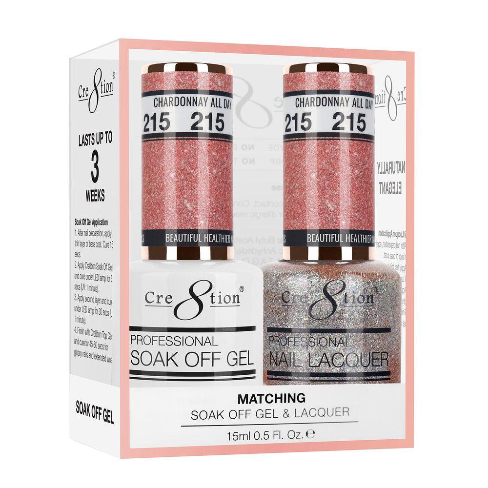 Cre8tion Soak Off Gel & Matching Nail Lacquer Set | 215 Chardonnay All Day