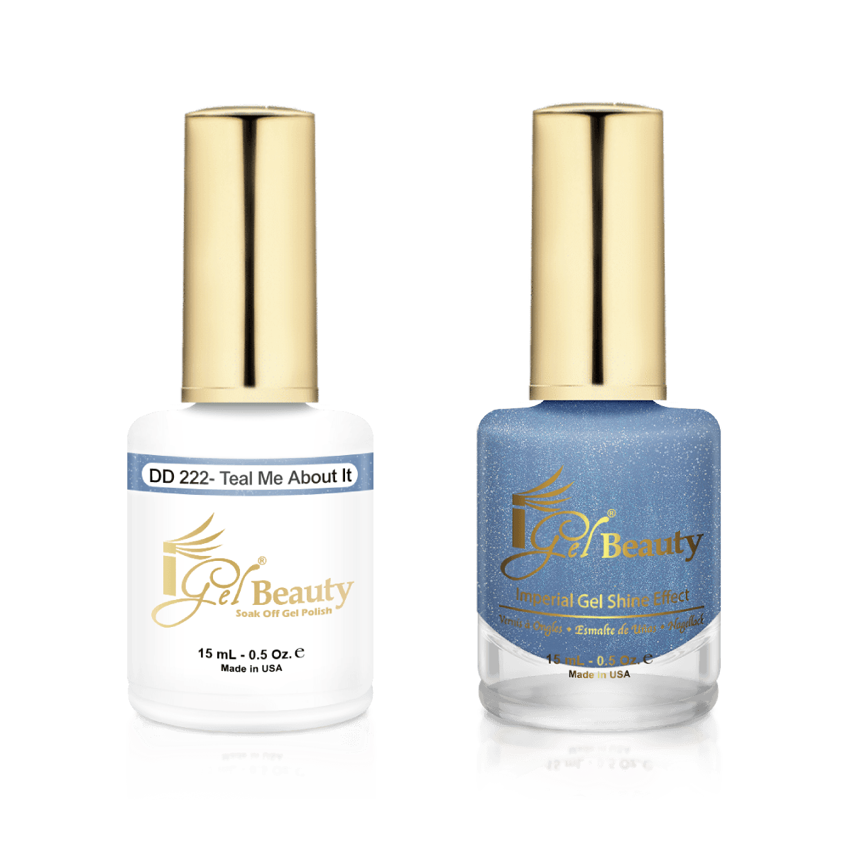 IGel Duo Gel Polish + Matching Nail Lacquer DD 222 TEAL ME ABOUT IT