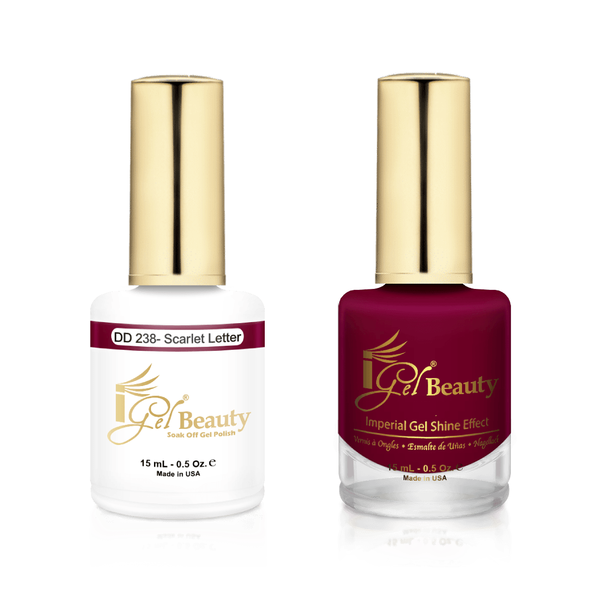 IGel Duo Gel Polish + Matching Nail Lacquer DD 238 SCARLET LETTER