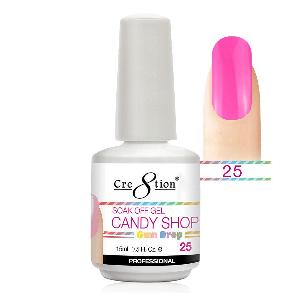 Cre8tion Soak Off Gel UV/LED 0.5 Fl oz. - Candy Shop 25
