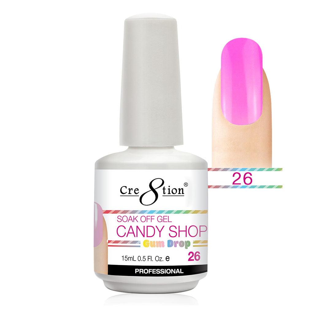 Cre8tion Soak Off Gel UV/LED 0.5 Fl oz. - Candy Shop 26
