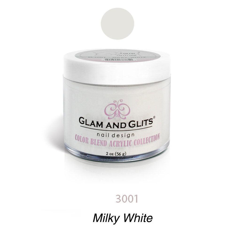 Glam and Glits BLEND Ombre Acrylic Marble Nail Powder 2 oz - BL3001 MILKY-WHITE