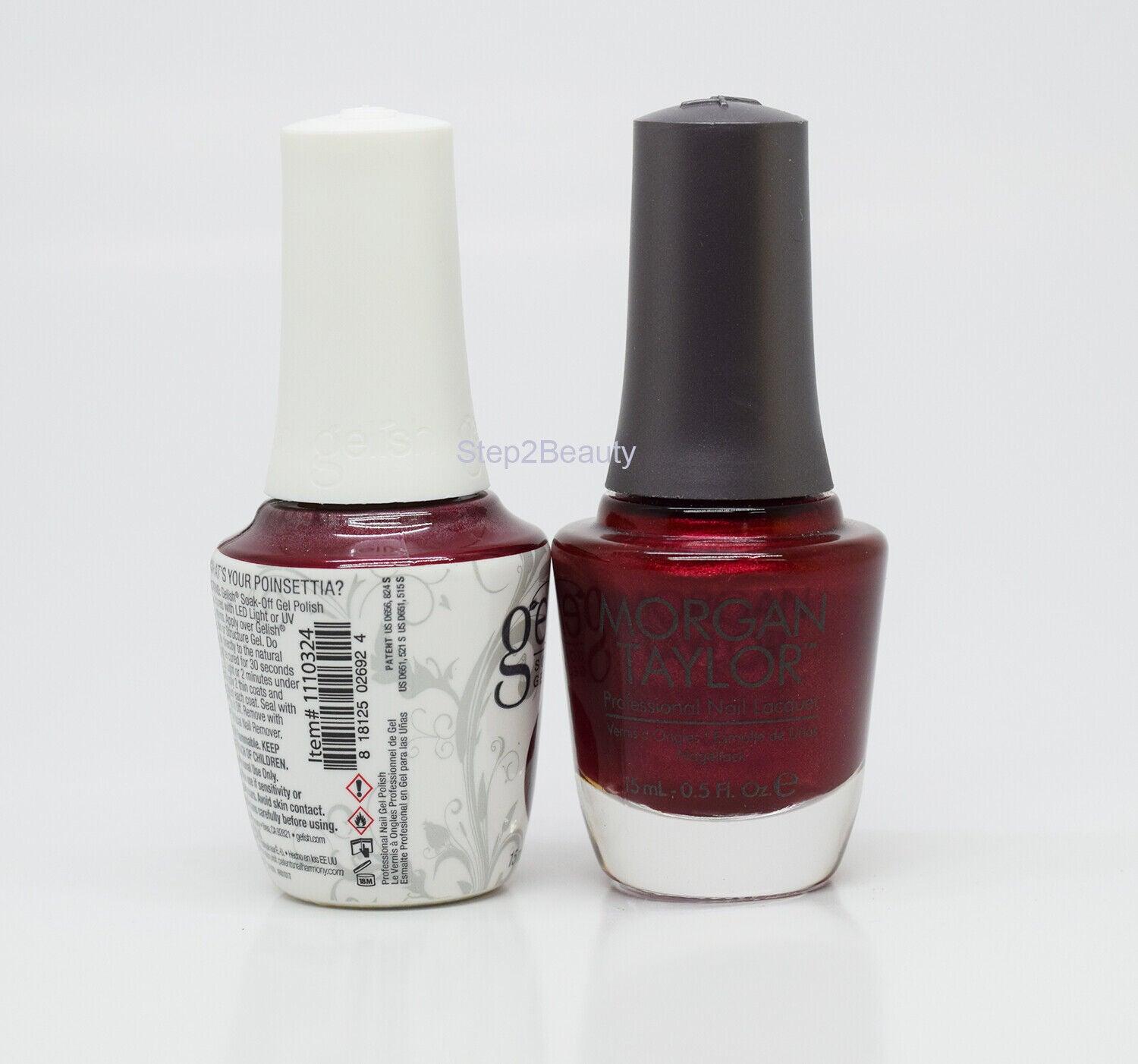 Gelish DUO Soak Off Gel Polish +Morgan Taylor Lacquer 324 What's Your Poinsettia