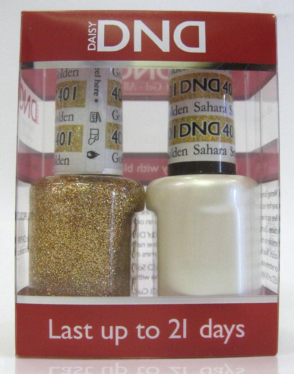 DND - Soak Off Gel Polish & Matching Nail Lacquer Set - #401 Golden Sahara Star