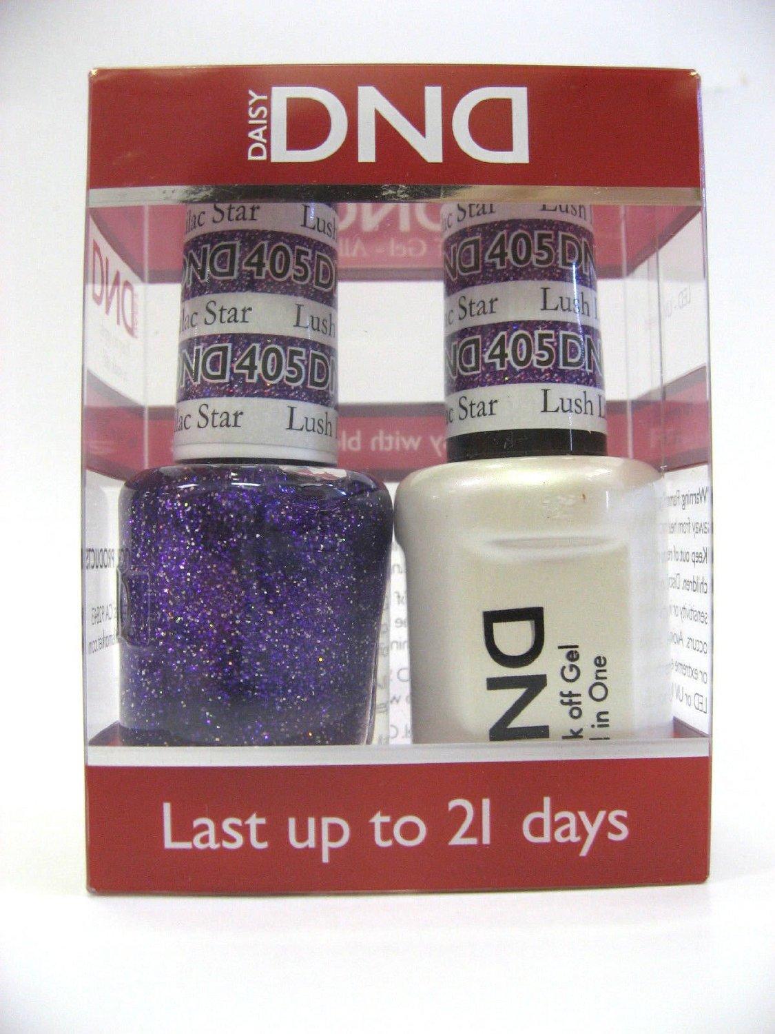 DND - Soak Off Gel Polish & Matching Nail Lacquer Set - #405 LUSH LILAC STAR