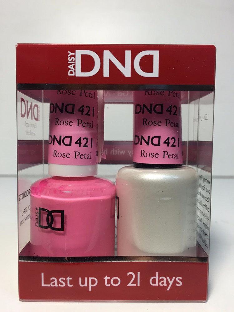 DND - Soak Off Gel Polish & Matching Nail Lacquer Set - #421 ROSE PETAL PINK