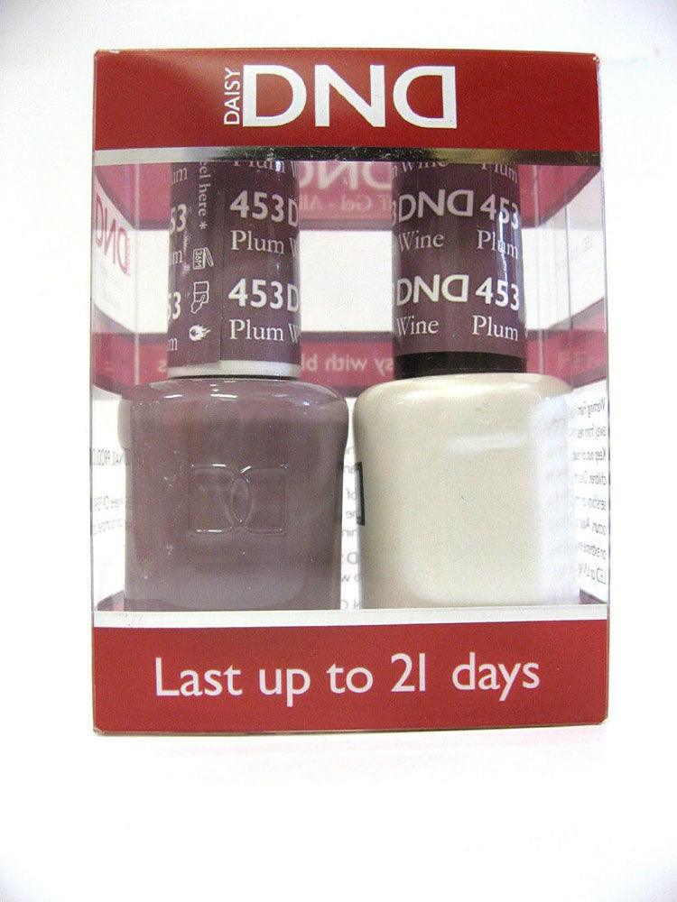 DND - Soak Off Gel Polish & Matching Nail Lacquer Set - #453 PLUM WINE