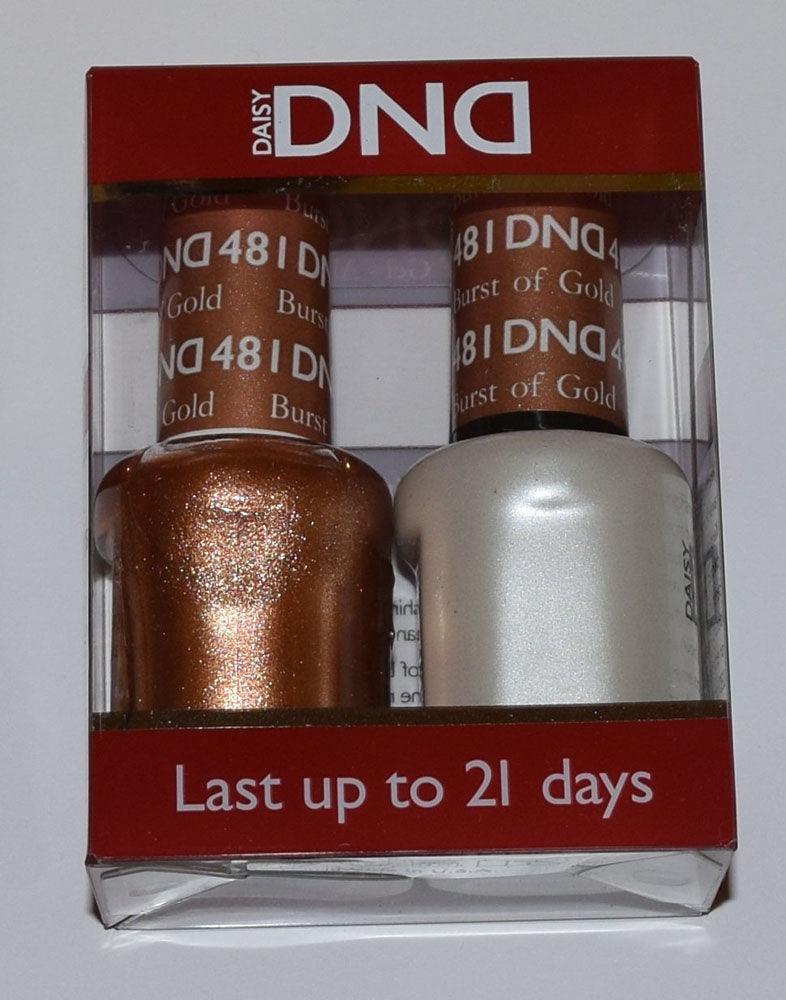 DND - Soak Off Gel Polish & Matching Nail Lacquer Set - #481 BURST OF GOLD