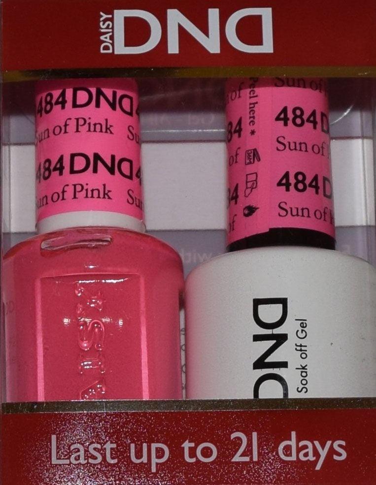 DND - Soak Off Gel Polish & Matching Nail Lacquer Set - #484 SUN OF PINK