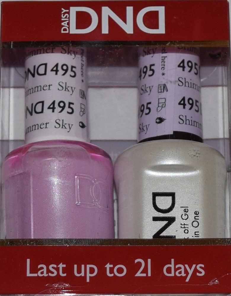 DND - Soak Off Gel Polish & Matching Nail Lacquer Set - #495 SHIMMER SKY