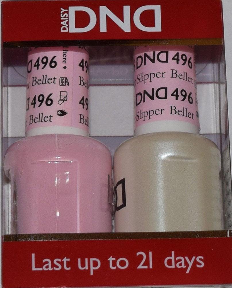 DND - Soak Off Gel Polish & Matching Nail Lacquer Set - #496 BELLET SLIPPER