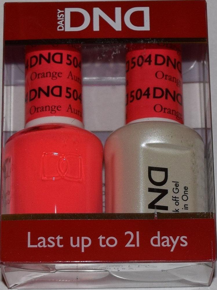 DND - Soak Off Gel Polish & Matching Nail Lacquer Set - #504 ORANGE AURA