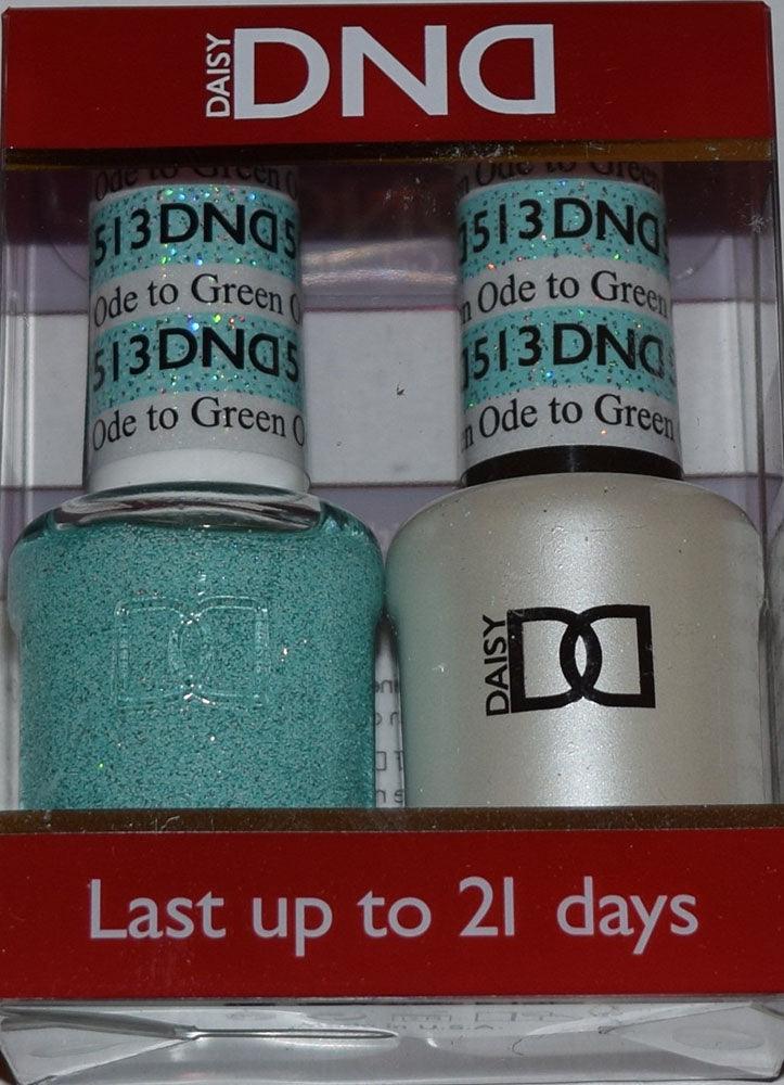 DND - Soak Off Gel Polish & Matching Nail Lacquer Set - #513 ODE TO GREEN