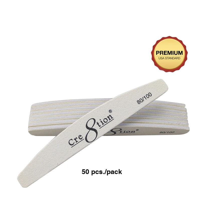 Cre8tion White Nail File #07076 Grit 80/100 (50 Files)