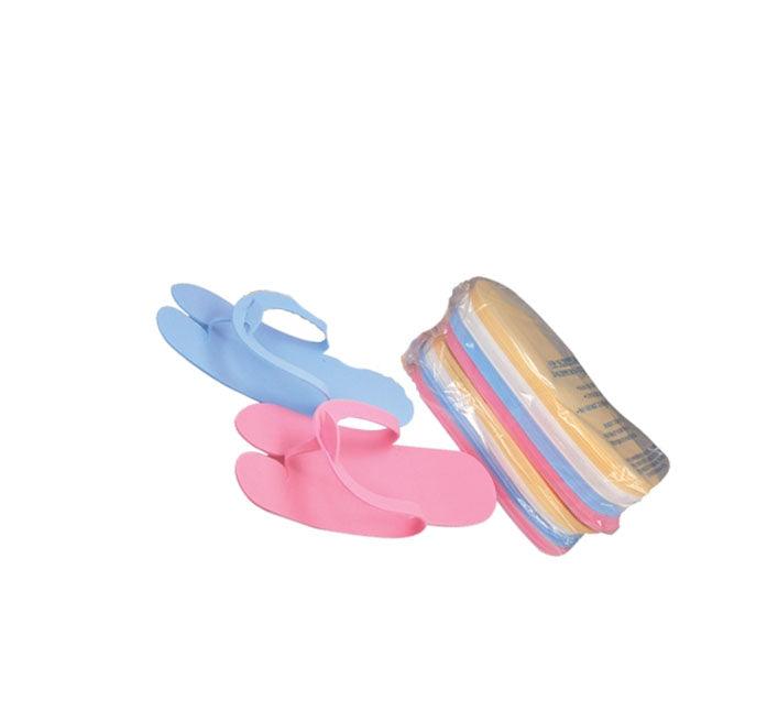 Disposable Foam Pedicure Flip Flop Assorted Color Fold Slipper (12 Pairs)