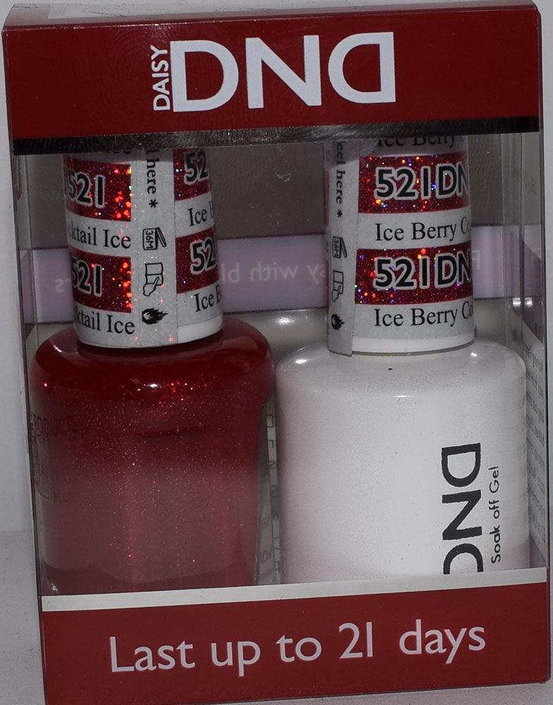 DND - Soak Off Gel Polish & Matching Nail Lacquer Set - #521 ICE BERRY COCKTAIL