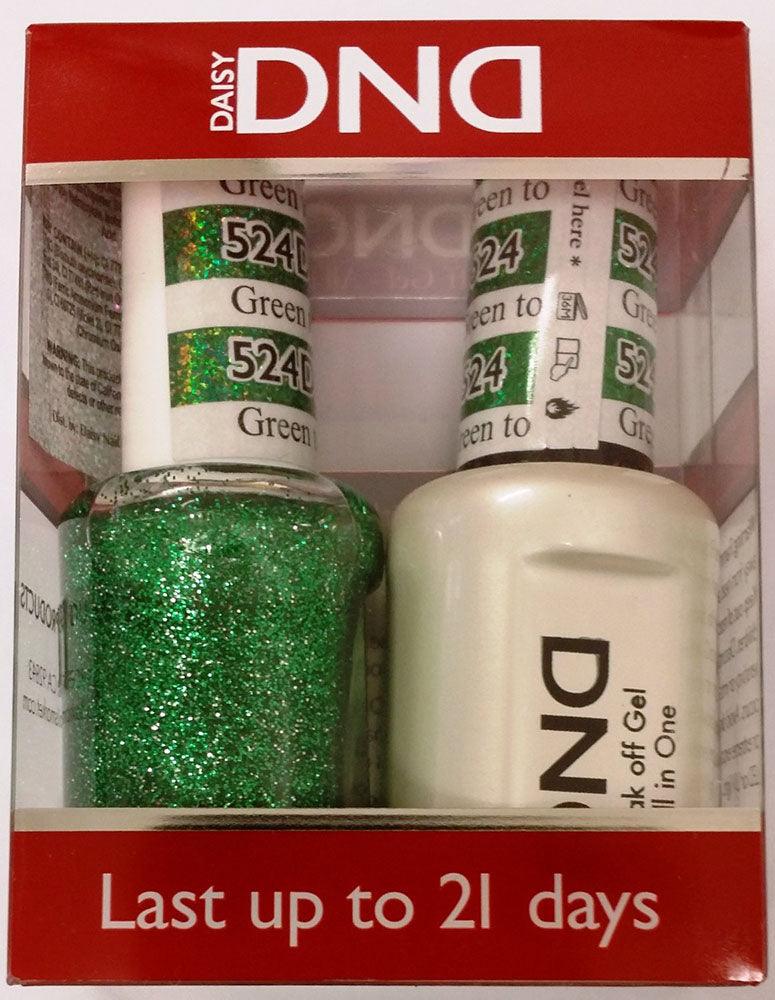 DND - Soak Off Gel Polish & Matching Nail Lacquer Set - #524 GREEN TO GREEN