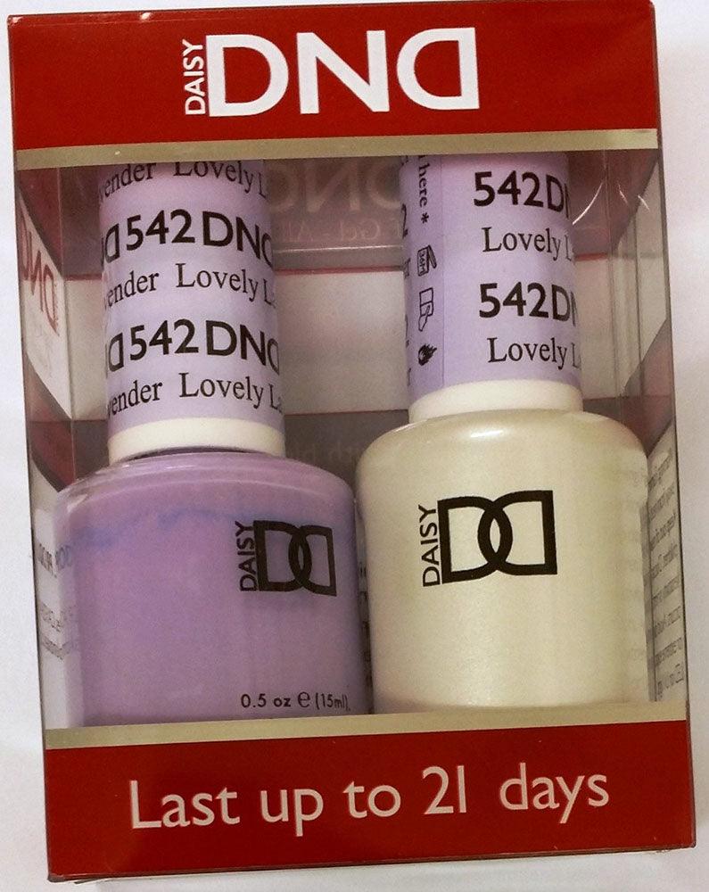 DND - Soak Off Gel Polish & Matching Nail Lacquer Set - #542 LOVELY LAVENDER