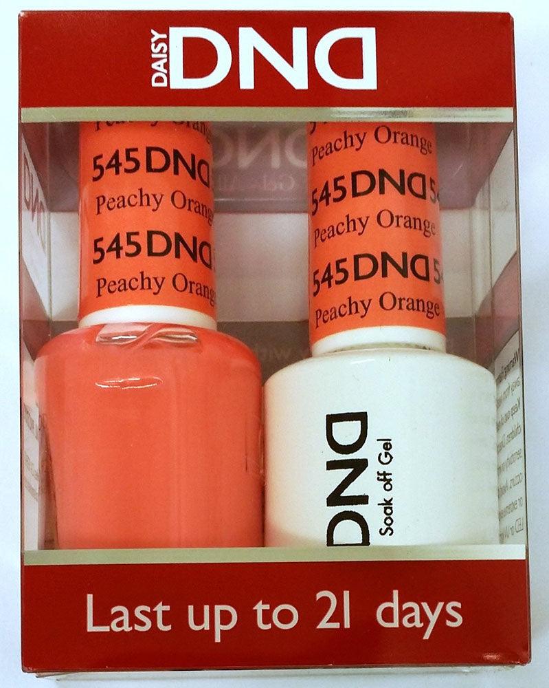 DND - Soak Off Gel Polish & Matching Nail Lacquer Set - #545 PEACHY ORANGE