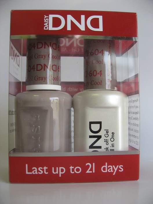 DND - Soak Off Gel Polish & Matching Nail Lacquer Set - #604 Cool Gray