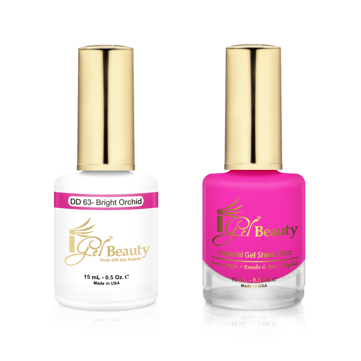 IGel Duo Gel Polish + Matching Nail Lacquer DD 63 BRIGHT ORCHID