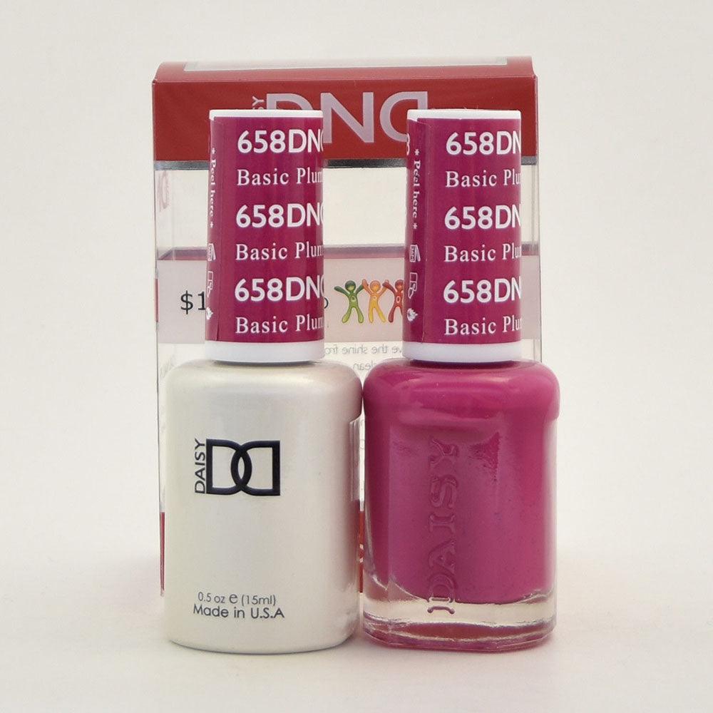 DND - Soak Off Gel Polish & Matching Nail Lacquer Set - #658 BASIC PLUM