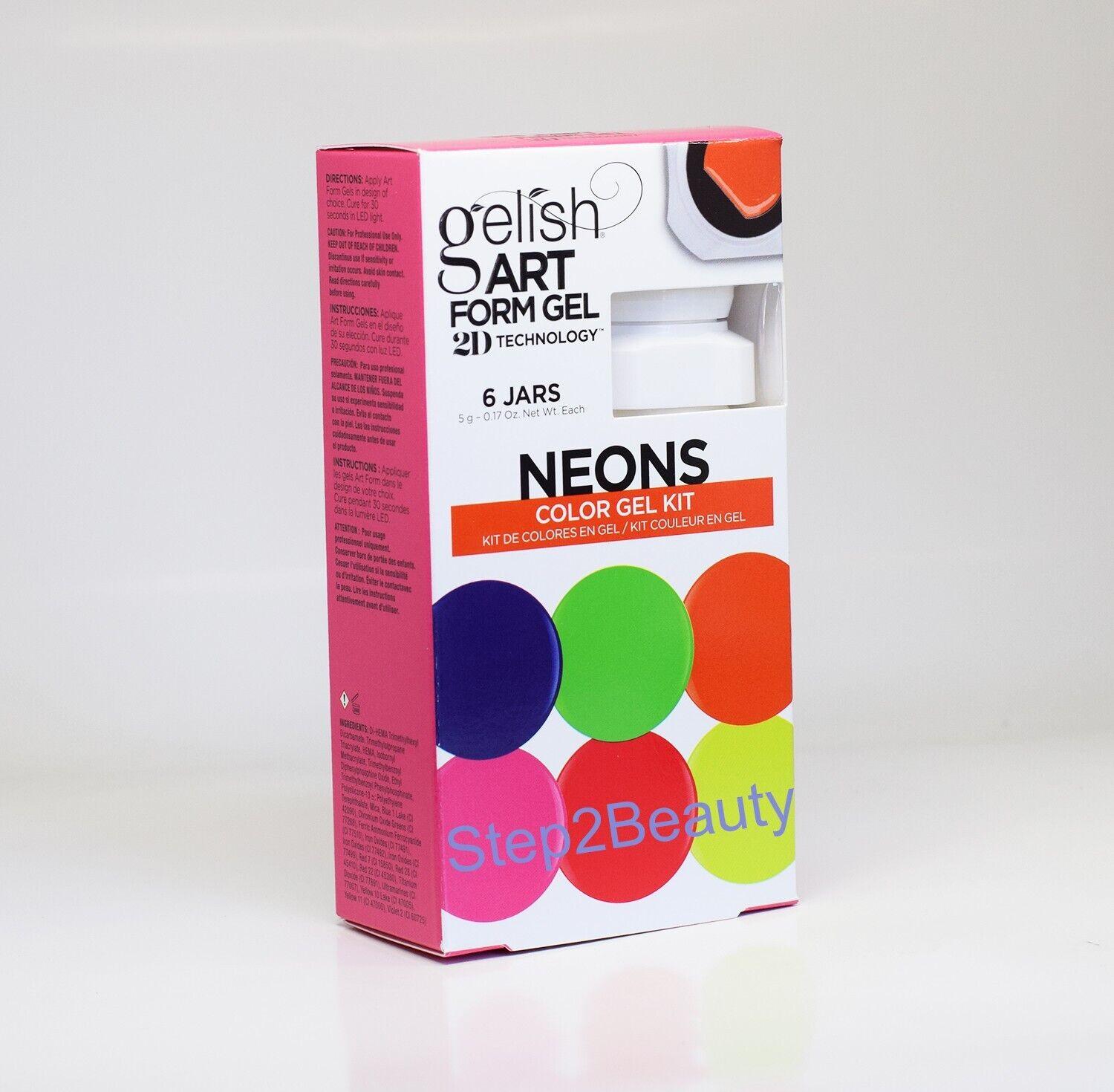 Gelish Art Form Gel 2D - 6 jars - NEON Color Gel Kit