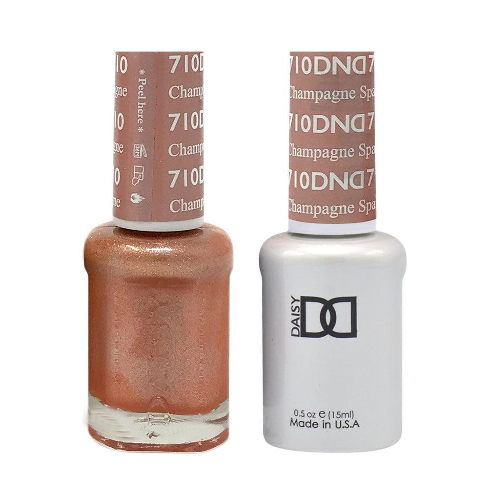 DND - Soak Off Gel Polish & Matching Nail Lacquer - #710 CHAMPAGNE SPARKLES
