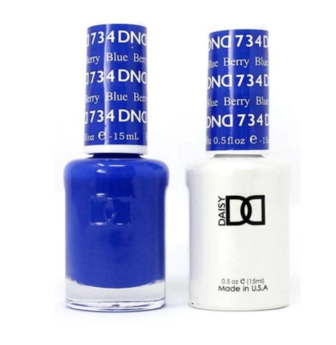 DND Duo Gel Polish & Matching Nail Lacquer #734 Berry Blue
