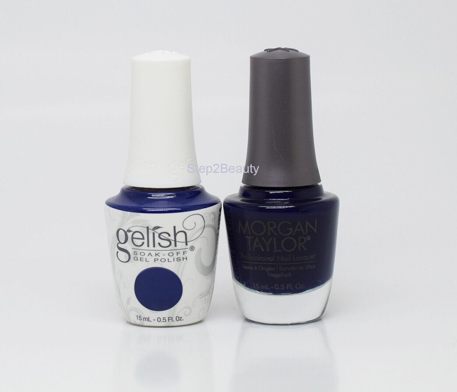 Gelish DUO Soak Off Gel Polish + Morgan Taylor Nail Lacquer - #863 After Dark