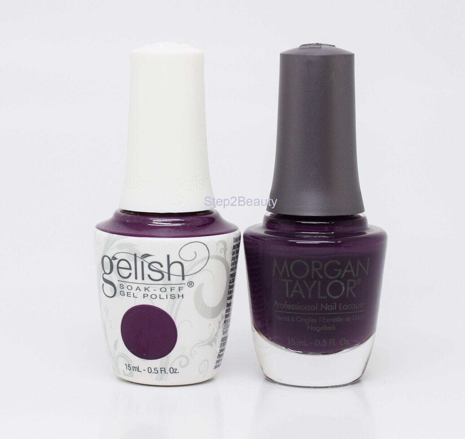 Gelish DUO Soak Off Gel Polish + Morgan Taylor Nail Lacquer - #866 Plum And Done