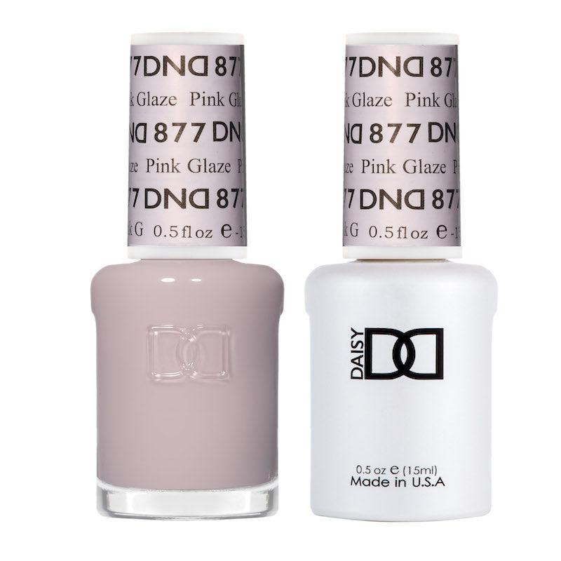 DND Gel Polish & Matching Nail Lacquer #877 Pink Glaze
