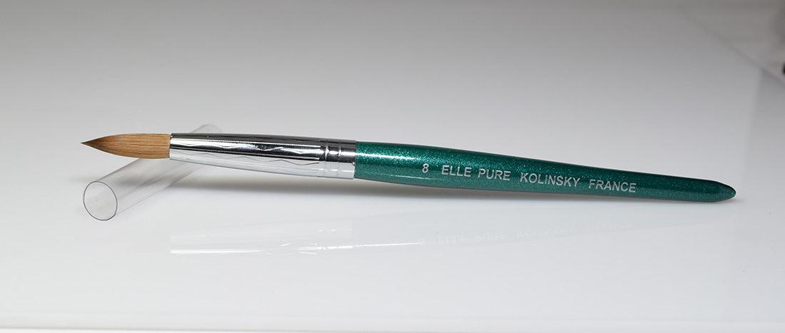 Acrylic Nail Brush Kolinsky | Elle Green Handle ROUND Size #08