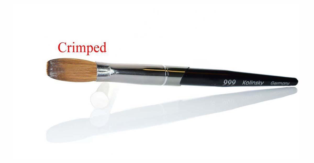 Acrylic Nail Brush - 999 Titanium Crimped Size #18