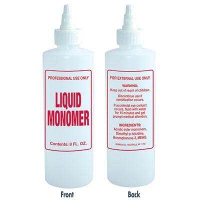 8 oz. Empty Imprinted Nail Solution Bottle B65 - Liquid Monomer