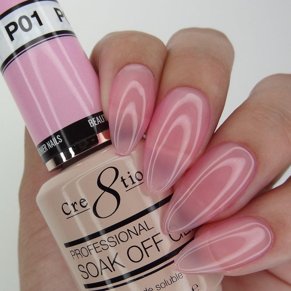 Cre8tion Soak Off Gel French Collection 0.5 Oz - P01 Crystal Pink