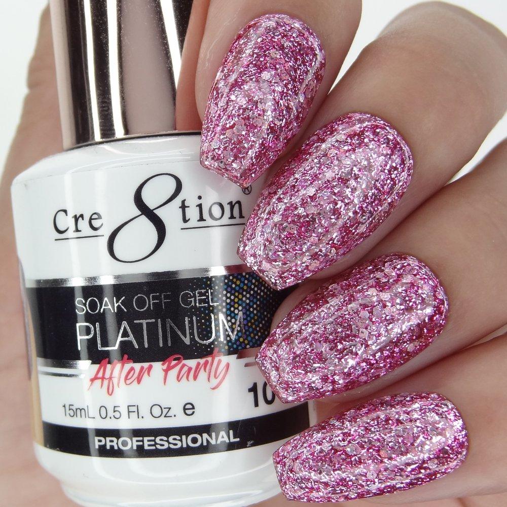 Cre8tion Soak Off Gel Platinum After Party 0.5 Oz  (Pack of 18 colors)