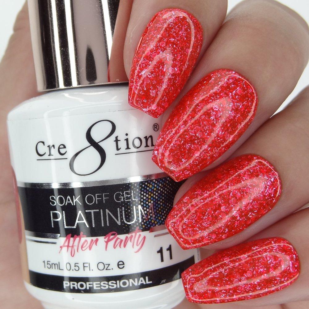 Cre8tion Soak Off Gel Platinum After Party 0.5 Oz  (Pack of 18 colors)