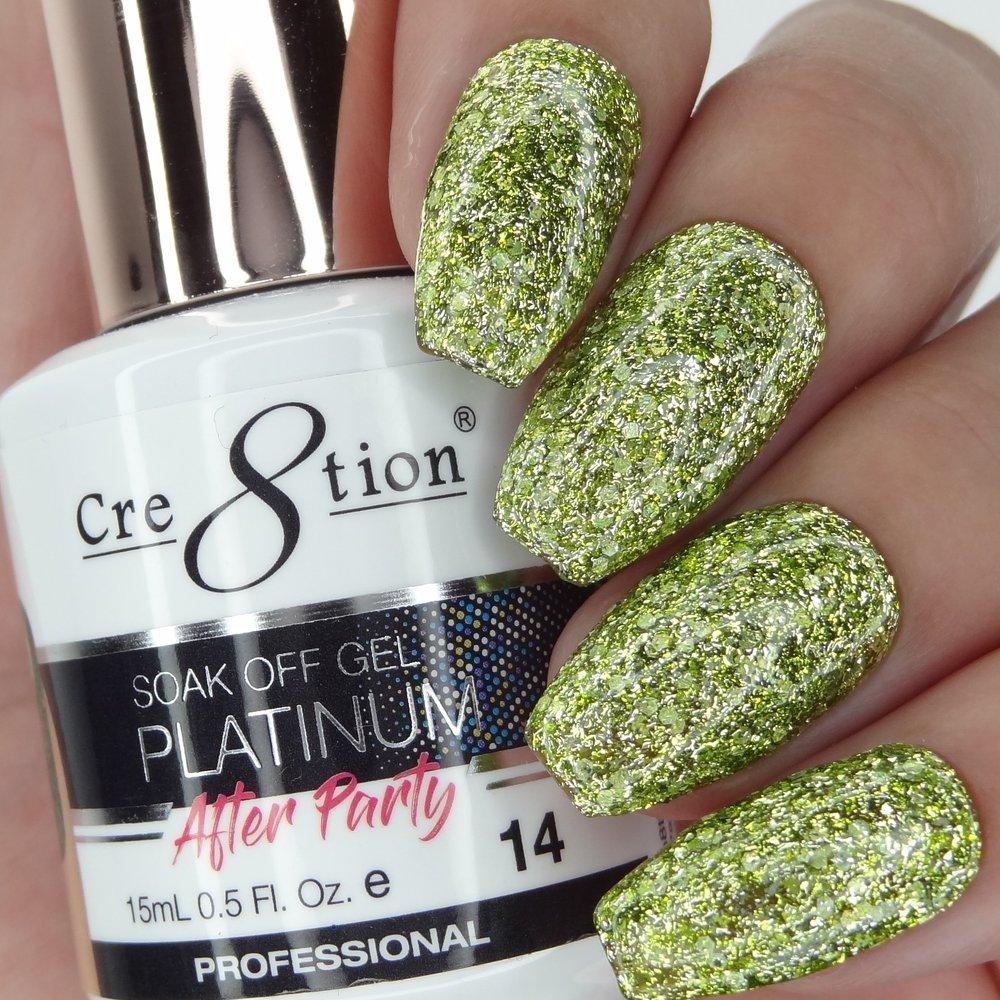 Cre8tion Soak Off Gel Platinum After Party 0.5 Oz  (Pack of 18 colors)