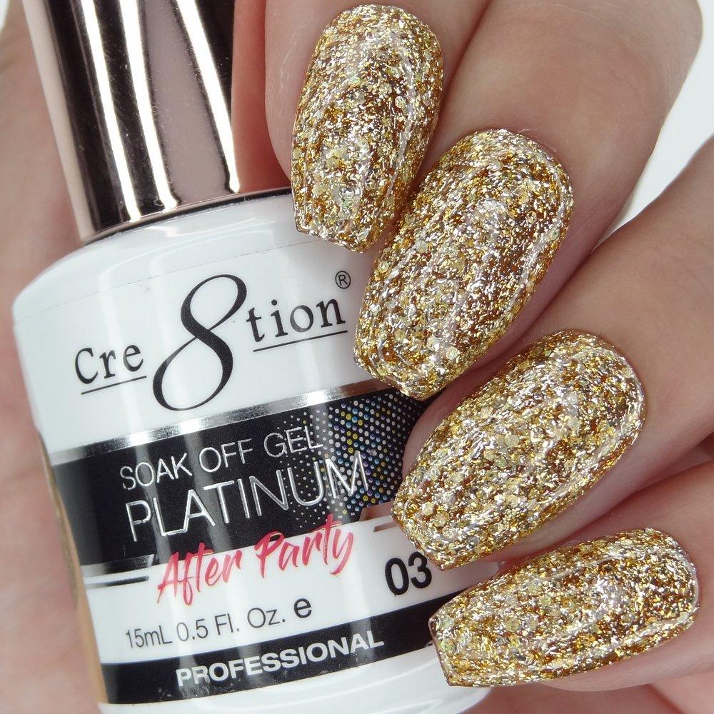 Cre8tion Soak Off Gel Platinum After Party 0.5 Oz  (Pack of 18 colors)