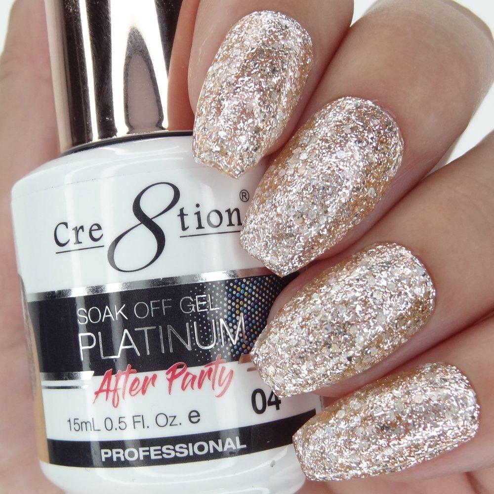 Cre8tion Soak Off Gel Platinum After Party 0.5 Oz  (Pack of 18 colors)