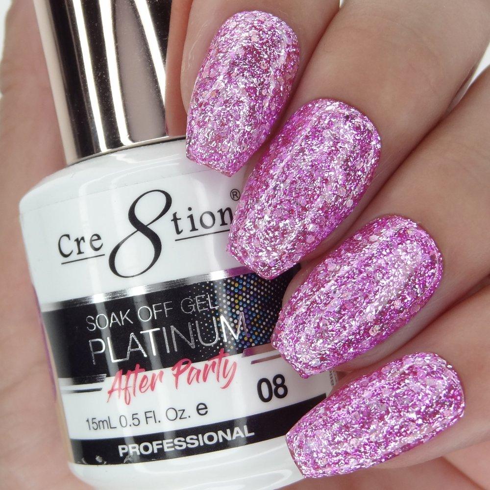 Cre8tion Soak Off Gel Platinum After Party 0.5 Oz  (Pack of 18 colors)