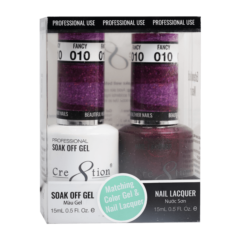 Cre8tion Soak Off Gel & Matching Nail Lacquer Set | 10 Fancy