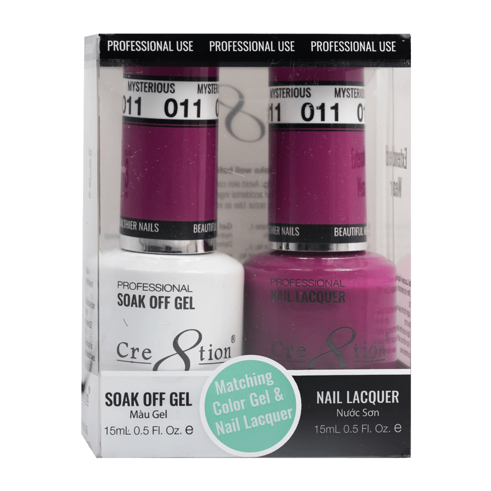 Cre8tion Soak Off Gel & Matching Nail Lacquer Set | 11 Mysterious