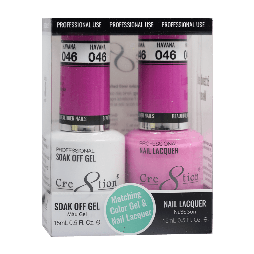 Cre8tion Soak Off Gel & Matching Nail Lacquer Set | 046 Havana